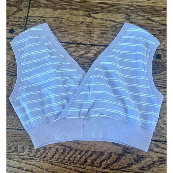 Ocean Pacific Striped Cropped Tank Top 90s Nineties Large L - Picture 2 of 5